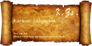 Karkus Zsigmond névjegykártya